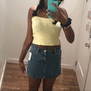 PacSun Me to We Yellow Tube Top Crop Top Tank